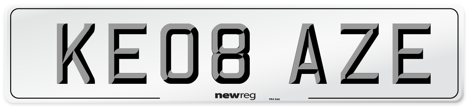 KE08 AZE Number Plate from New Reg